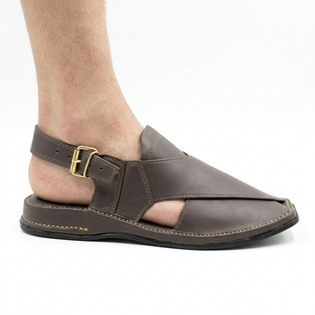 Walk Worthy Peshawari Chappal — Charcoal Slate