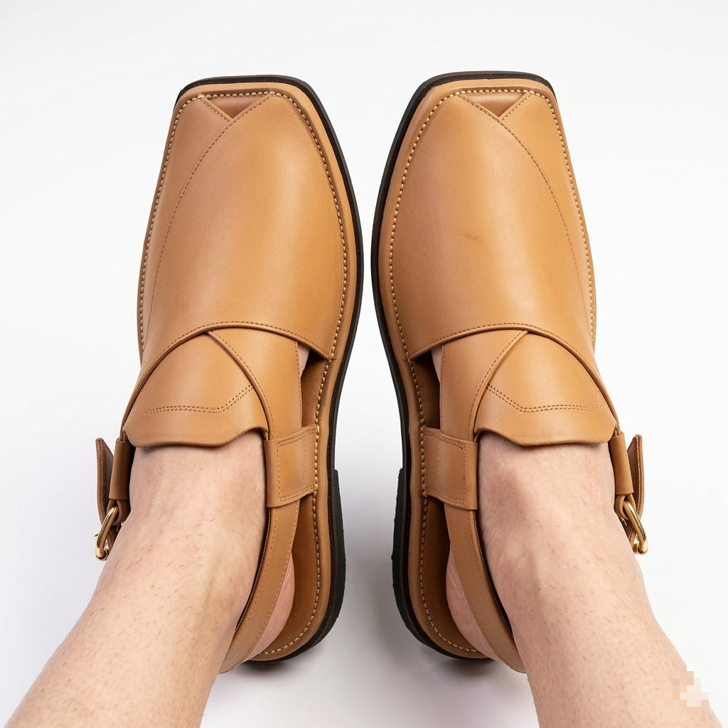 Walk Worthy Peshawari Chappal — Ivory Classic