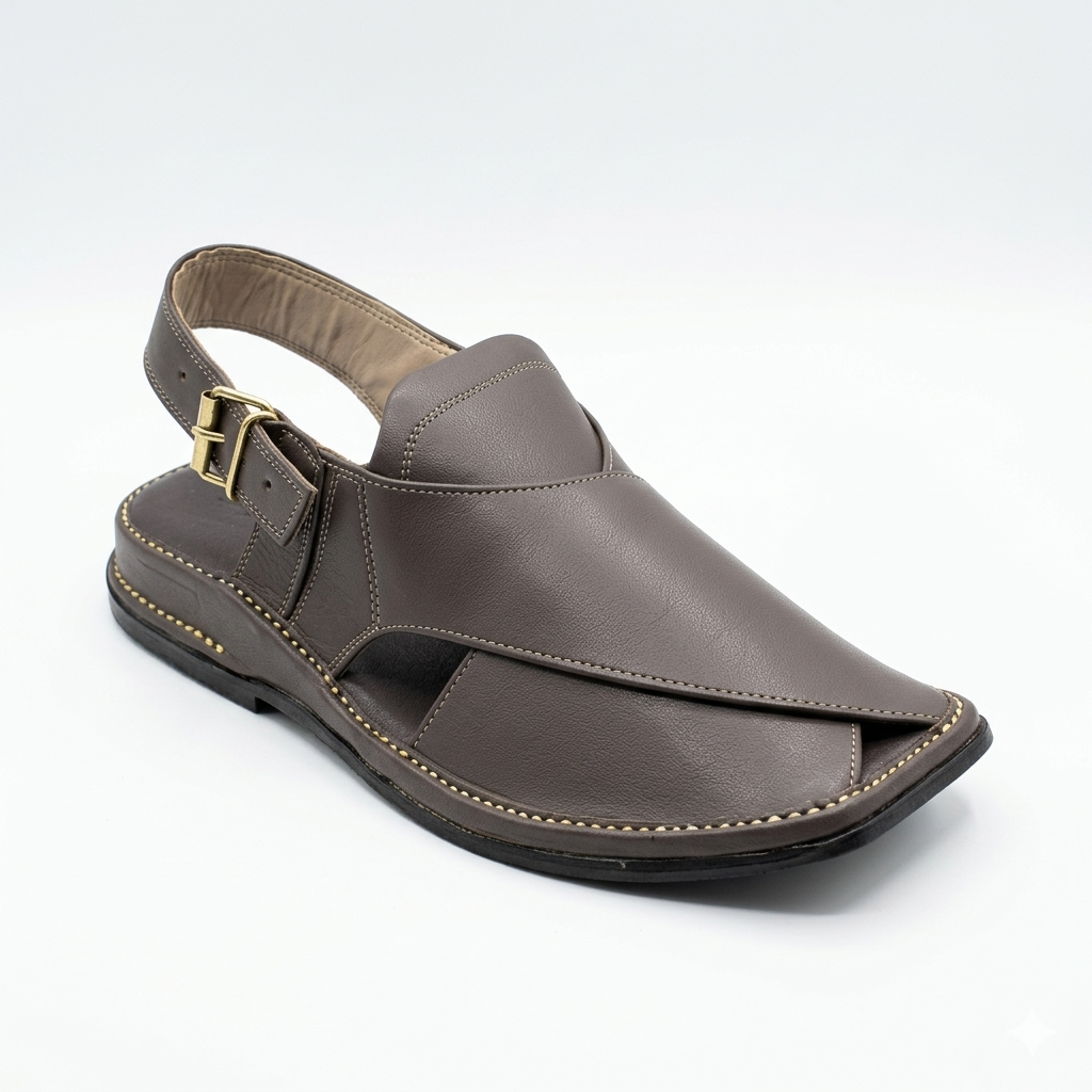 Walk Worthy Peshawari Chappal — Charcoal Slate