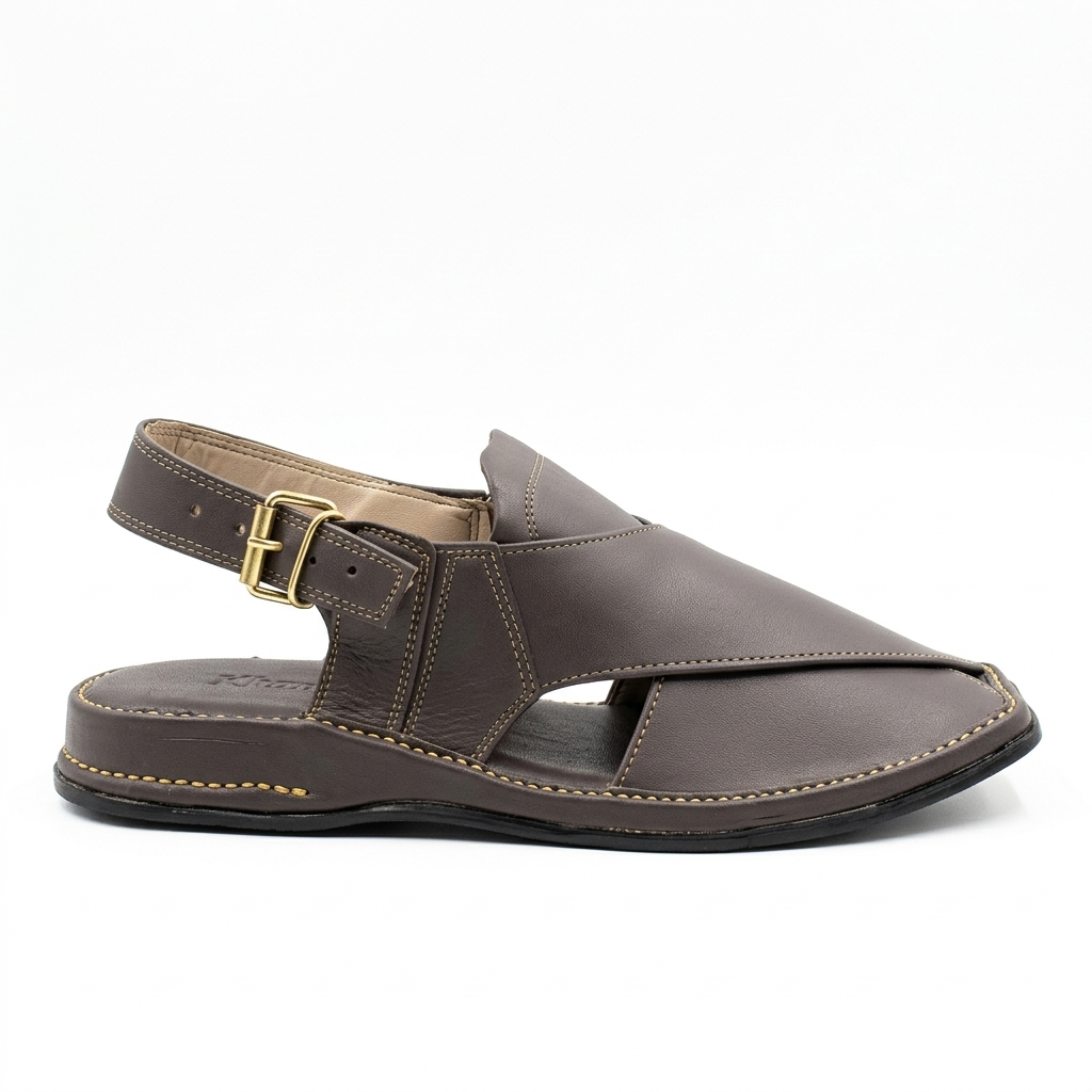 Walk Worthy Peshawari Chappal — Charcoal Slate
