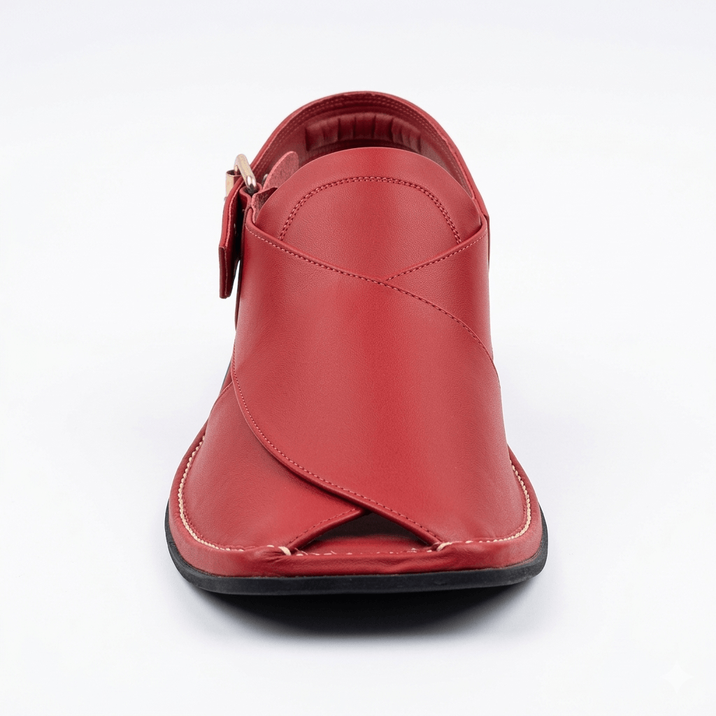 Walk Worthy Peshawari Chappal — Crimson Royal