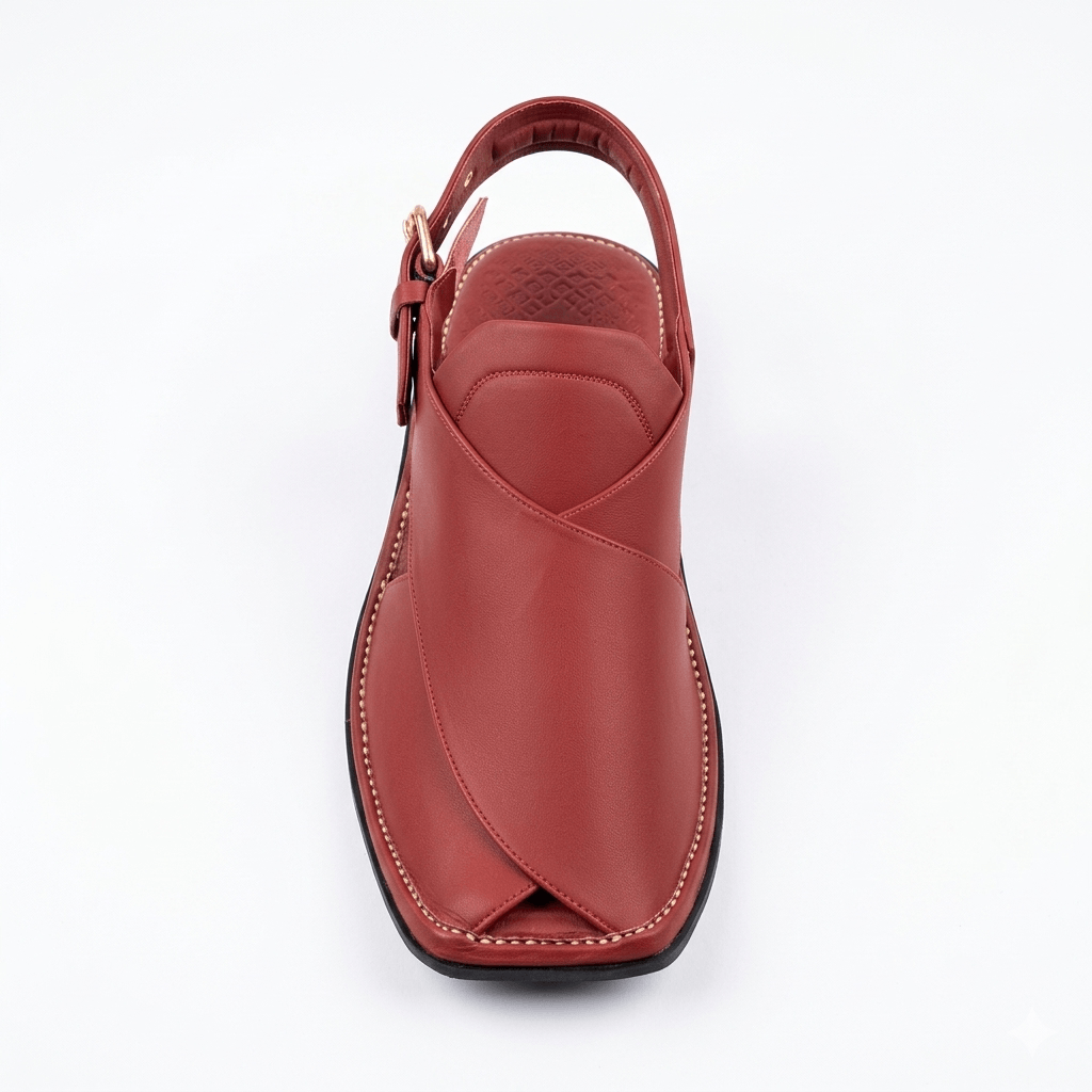 Walk Worthy Peshawari Chappal — Crimson Royal